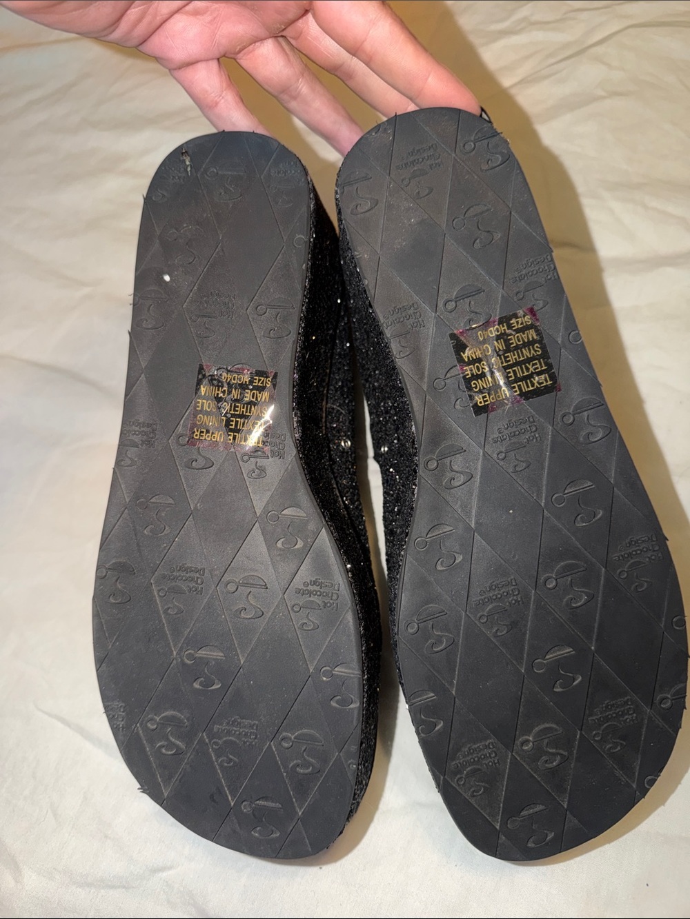 Black glitter hot chocolate shoes size 10 - Picture 7 of 8